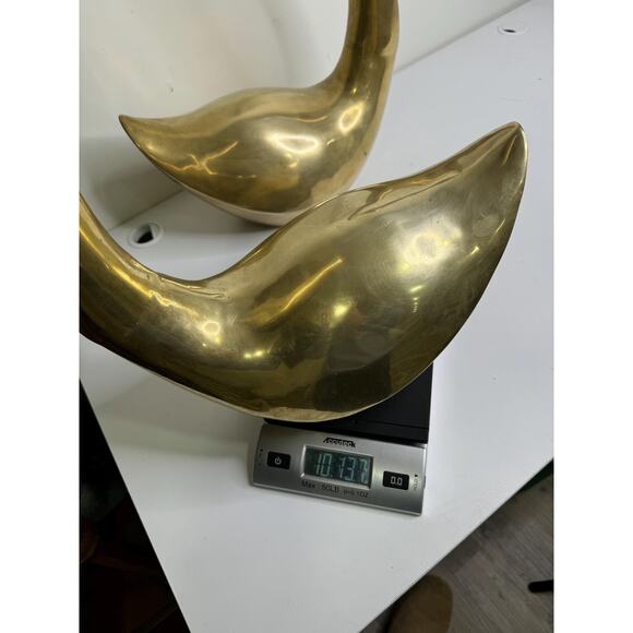 Stunning Pair Of Very Large Mid Century Modern Hollywood Regency Brass Swans, So - Picture 10 of 10